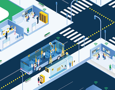 Public transport | Illustration for animation