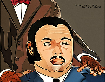 Les Duvalier vector cartoon by Ruben Michel