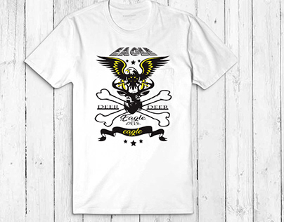 Deer and ragle skull t-shirt design