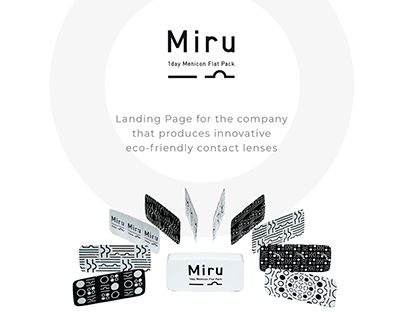 Landing Page for innovative eco-friendly contact lenses