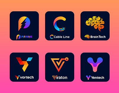 Modern | tech | Technology - Logo collection.