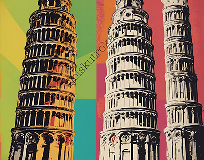 Leaning Tower of Pisa Pop Art