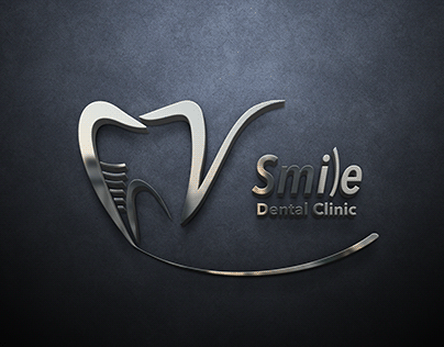 V Smile Dental Clinic Logo Mockup