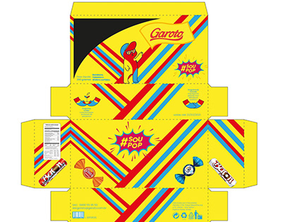 Redesign estilo Pop Art da embalagem Garoto