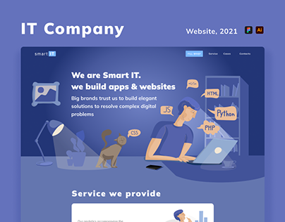 Landing and illustrations for IT Company