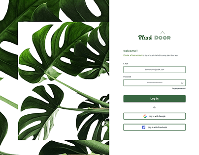 Login screen | sign up page ui | plant door