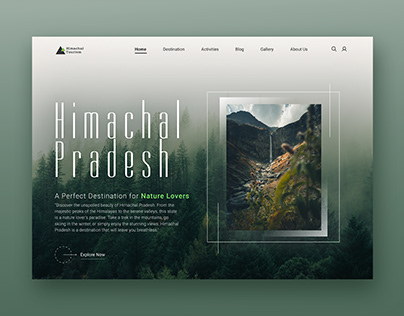 Himachal tourism website landing page Hero Section