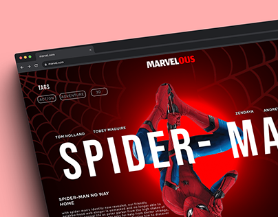 Fan made Marvel web landing page UI design.