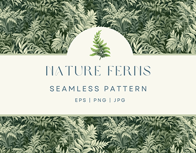 Nature Ferns Seamless Pattern