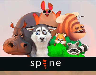 Сute animals. Characters 2D animation. Spine 2D