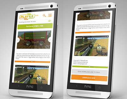 Mobile design of gaming mods website