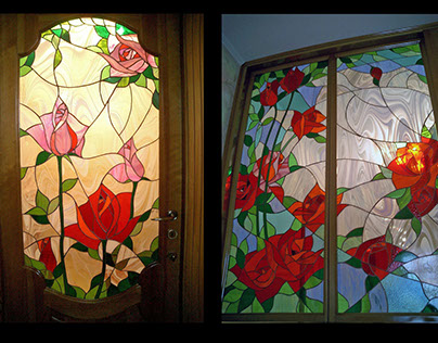 stained-glass windows