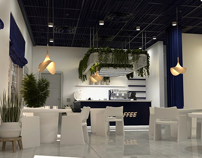 A modern cafe with Scandinavian elements