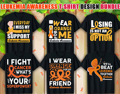 Leukemia T-shirt Design Bundle.
