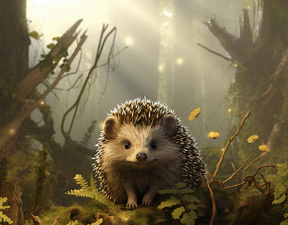llustrations for a book about a hedgehog