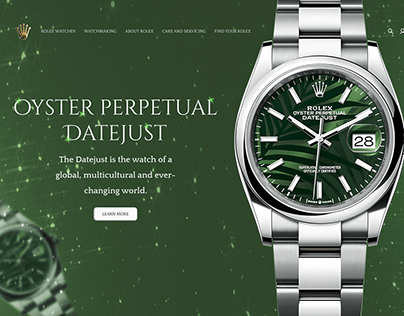 The main screen of Rolex website