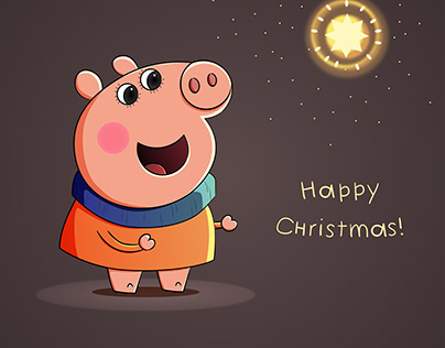 A Christmas card with Peppa pig.