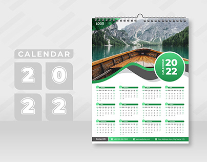 Abstract New Year Wall Calendar Design 2022