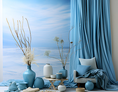 Style Interior - Living Room Aquamarine Color