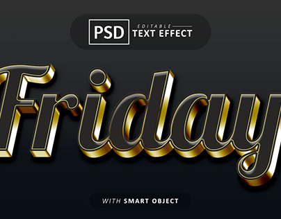 Elegant black and gold free text effect download