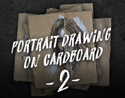 Portrait Drawing On Cardboard 02