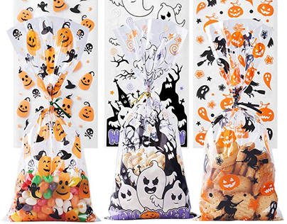 CCINEE Halloween Cellophane Treat Bags（B088D7G6ZQ）