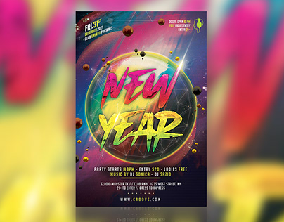New Year 2022 Flyer PSD Flyer Template