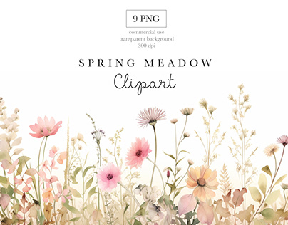Spring Meadow Clipart