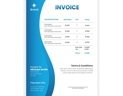 Unique & Minimal Invoice Design