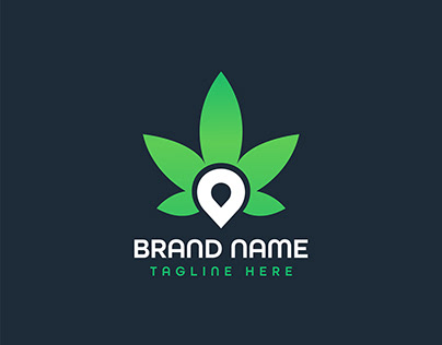 leaf location logo design concept