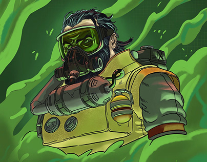 Caustic and Bloodhound from Apex Legends