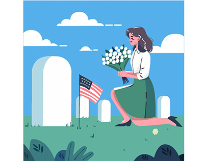 Hand Drawn USA Memorial Day Illustration