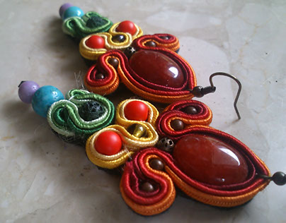 Soutache rainbow earrings