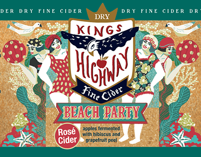 Kings Highway cider package illustration