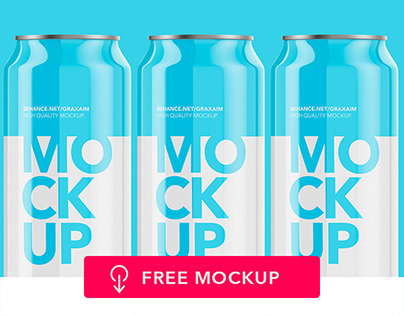 Free Mockup - Can of soda and beer.