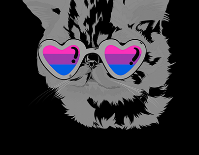 Bi Pride Bisexual Flag Cat Lover Sunglasses LGBT