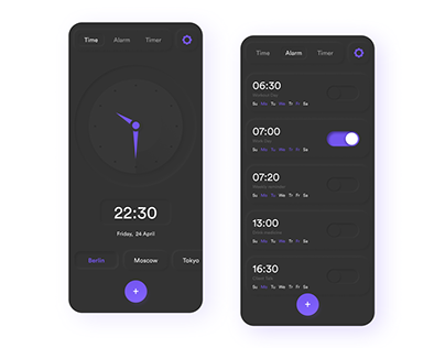 Neomoprhic Clock UI Design