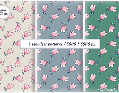 Set of botanical patterns.