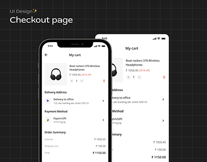 Checkout page UI design