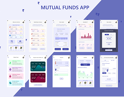 Mutual Fund App UI screens