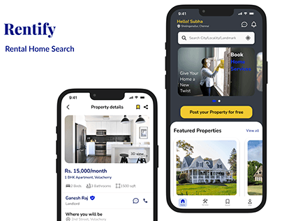 Rentify - Rental Home search - #Mobile App Case Study