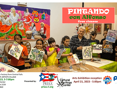 Painting mural with children, Alfonso Acevedo-master
