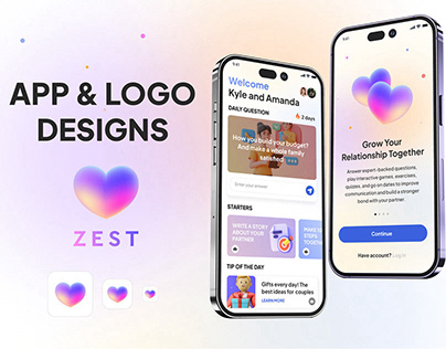 ZEST. App and logo design for relationships