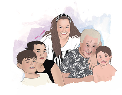 Ylenia & family - Ilustración familiar