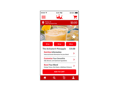 Smoothie King Customer Facing Ordering App