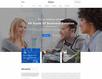 Ratio account services PSD template