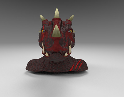 Argonian/dragon bust