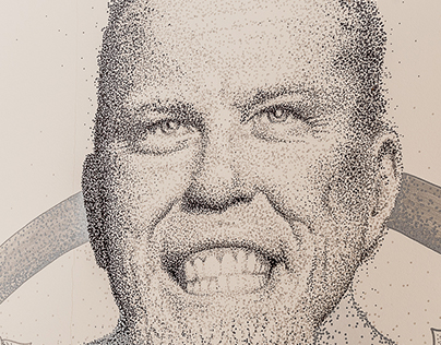 James Alan Hetfield, mural dotwork portrait