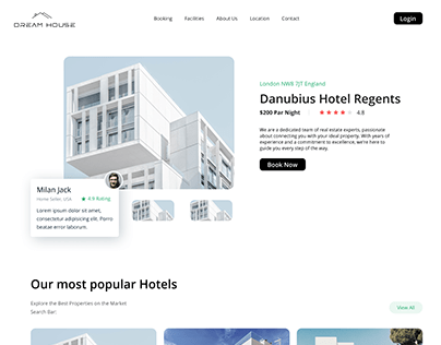 DREAME HOUSE || HOTEL PROPERTY LANDING PAGE | UI/UX