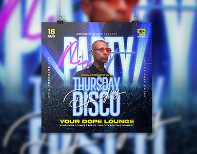 Thursday Disco Club Party Flyer